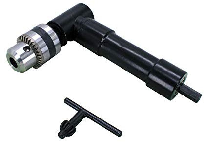 HFS(R) Cordless Right Angle Drill Attachment Adapter with 3/8 Keyed Chuck 8mm Hex Shank Power Tool Accessory