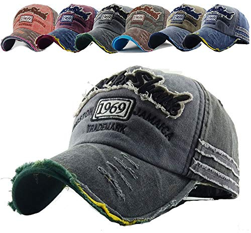 CheChury Baseballcap Original 1969 Vintage Style Used Washed Look Retro Outdoor Kappe Mütze Cap Schirmmütze Basecap verstellbar Sommerhut Unisex Sonnenhut für Sport Baseball Kappe (Schwarz)