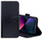 Burkley Leder Handyhülle für iPhone 12 Mini Leder Book Case Handytasche mit Magnetverschluss, 360° Schutz, Kick-Stand und Kartenfach (Schwarz)