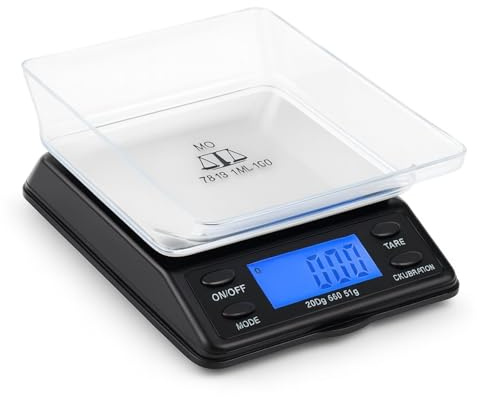 Weedness Feinwaage Waage Milligramm 0,1g/500g Micron Schwarz - Taschenwaage Digital Briefwaage Tischwaage Goldwaage Mini Grow