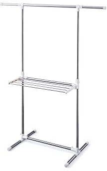 Iris Ohyama, Wäscheständer, Trockengestell, Breite 78-120 cm, Höhe 90-150 cm, Zuhause - Easy Assembly Clothes Rack H-78SH - Weiß