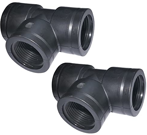 AERZETIX - C51498 - Juego de 2 Racores en T de compresión 3/4'' para atornillar rosca interna para manguera de alimentación/sistema de riego - T de derivación roscada - plástico