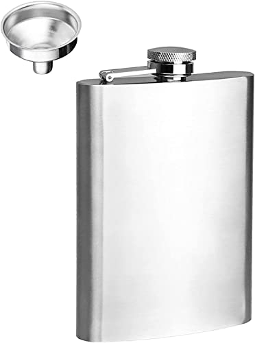 Flasque et Entonnoir en Acier Inoxydable - 227 ML/ 8 oz - Convient pour Le Transport d'alcool
