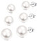 925 Sterling Silber Perlen Ohrringe,3 Paare Süsswasserperlen Ohrstecker Ohrringe,Süßwasserperlen Ohrringe,Süßwasserperlenohrringe für Damen,weißer Perle Crystals Ohrstecker,Perlenohrringe
