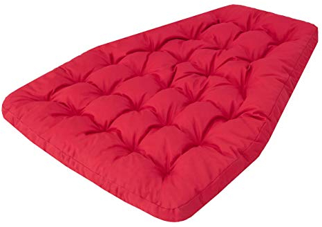 Bjird Hängesessel Kissen, Polster, Auflage für Polyrattan & Rattan Hängeschaukel, Sitzauflage für Hängekorb - Runde Sitzkissen - Rückenkissen für Hängesitz - Indoor & Outdoor - Rot Oxford