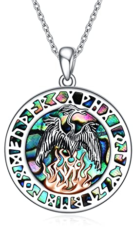 YAFEINI Phoenix Halskette für Damen 925 Sterling Silber Phönix Anhänger Kette Nirvana Rebirth Wikinger Schmuck Geschenke für Frauen