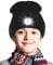 Deilin Kinder Strickmütze mit LED-Lampe Warm halten, Unisex Winter Schwarz Mütze mit Stirnlampe USB Wiederaufladbare Kappe mit 4 LED Tolles Geschenk für Jungen und Mädchen, Schwarz