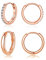 Deyanse Creolen Silber 925, 2 Paare 925 Sterling Silber Hoop Creolen Ohrringe mit Zirkonia, Innen Durchmesser 12mm Klein Unisex Schlafen Knorpel Rund Huggie Rosegold Damen Kreolen Ohrringe