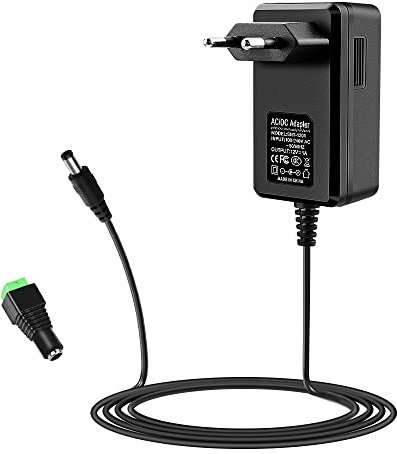 SHNITPWR 12V Alimentation 12W Fiche d'alimentation Universelle Transformateur de Tension AC 100V~240V à DC 12V 1A Alimentation avec fiche 5,5x2,5mm pour Bande LED Scanner WiFi Caméra CCTV 1000mA Max