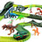 Kizplays 260pcs Autorennbahn Rennbahn 6 Cars Bagger Spielzeug ab Spielzeugautos Autobahn ab 3 4 5 6 Jahre Junge Mädchen,Flexible Track Kran Spiele, Elektroauto Cars Autorennbahn für Kinder (Grün)