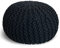 casamia Pouf Ø 55 o. 45 cm Strickhocker Sitzpouf Bodenkissen für Innen Indoor Größe ø 55 cm, Farbe schwarz