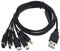 5-in-1-USB-Ladekabel, kompatibel mit Gameboy Advance SP (GBA SP)/DS Lite/NDS/Wii U/New 3DS XL/New 3DS/3DS XL/3DS/2DS/Dsi XL/PSP 1000, 2000, 3000, 1,2 Meter