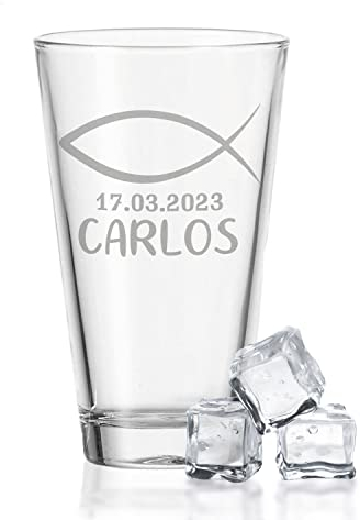 Leonardo Wasserglas mit Gravur - zur Konfirmation - Personalisiert mit Namen & Datum - Geschenk zur Konfirmation für Mädchen & Jungen - Geschenkidee für Firmung, Jugendweihe & Kommunion