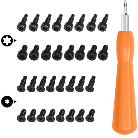 PEAKTOP Ring Doorbell Screwdriver Replacement, Double-Ended Screwdrivers and Screws Sets, Torx T6 T15 Bit and Handle for Battery Change