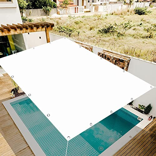 Sonnensegel Wasserdicht Rechteckig 5 x 9 m UV-Schutz Windschutz Sichtschutz Garten Reißfest Wetterfest für Patio Hinterhof Rasengarten, Weiß