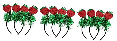 FRCOLOR 6 Stk Erdbeer Stirnband Obst-partyzubehör Stirnband Für Die Silvesterparty Essen Stirnband Erdbeer-accessoires Erdbeerkappe Kostüme Für Mädchen Haar Erdbeere Kleid Damen Grüßer