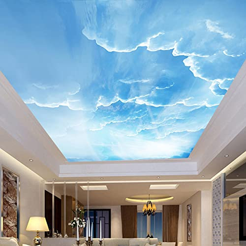 JIEMEIYA Fototapete Fototapete 3D Tapete blauer Himmel und weiße Wolken Wohnzimmer Schlafzimmer Decke Abziehbild