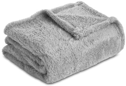 Homebliss Coperta Plaid in Pile 220 x 240 cm, Coperta Matrimoniale Flanella-Coperta Oeko-TEX®, Coperta in Pile per Divano e Letto, Lenzuolo Sopra Flanella,Coperta Morbida-Grigio Chiaro