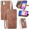 JayModCase Coque pour iPhone 11 (6,1 Pouces), PU Portefeuille Rabat Fermeture aimantée étui en Cuir [Antichoc TPU] [Fonction Support] [Dragonne] Étui pour iPhone 11 - Marron