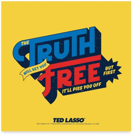 Spreadshirt Ted Lasso Zitat The Truth Will Set You Free Poster 60x60 cm, One size, Weiß