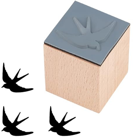 OLYCRAFT Schwalben Holzstempel 25mm Vogel Gummistempel Kleiner Schwalben Stempel Quadratischer Holzstempel Gummistempel Für Scrapbooking Planer Dekorationen DIY Basteln Karten
