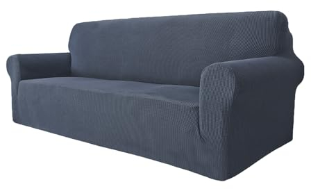 GRIFEMA High Stretch Sofabezug 3 Sitzer Sofaüberwurf Jacquard Elastische Sofahusse für Wohnzimmer Protector für Hunde Haustiere, Grau