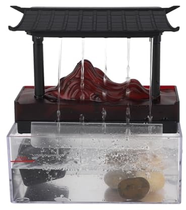 Mini Cascada, Fuente de Agua LED Alimentada por USB, Corriente Recurrente, Fuente de Plástico para Decoración de Interiores, Fuente de Agua de Mesa, Fuente de Escritorio