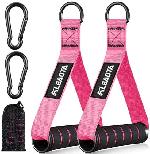 Aleaota Cable Machine Handles, Cable Attachments for Gym, Home Workout Equipment Machine Grip Attachments, Resistance Bands Handles for Weight Strength Trainer, Gym Heavy Duty Exercise Handle