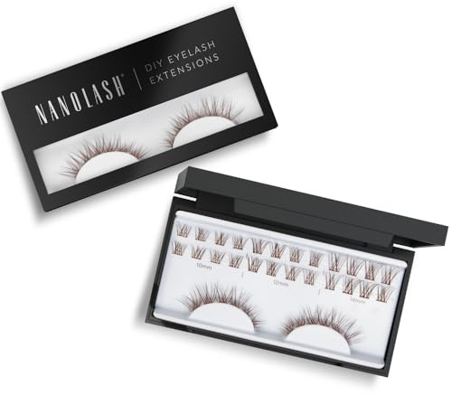 Cluster wimpern zur DIY Wimpernverlängerung zu Hause Nanolash 36 Stück - Wimpern Extension selber machen,Wimpernverlängerung DIY, DIY Falsche Wimpern (Braun, CLASSY)