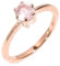 HIMALYA QUARTZ Rosenquarz-Ring, 925er Silber, handgefertigter Ring für Damen und Herren, Naturstein, runde Form, Verlobungsring, Versprechensring, Vintage-Stil, R-045-24-5 Roségold