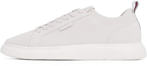 Tommy Hilfiger Sneaker con Suela Vulcanizada Hombre Light Knit Seasonal Elegante, Blanco (Alabaster), 45