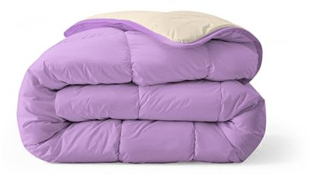 Zelesta Royalbed Bettdecke 240x200cm 4 Jahreszeiten - Bettwäsche winterdecke und Sommer-Bettdecke warm Duvet - Waschbare bettdecke ohne Bezug - Anti-Allergene Steppdecke (Lila & Sand Beach)