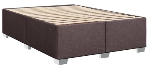vidaXL Bettgestell, Bett mit Bettfüße Lattenrost, Polsterbett für Schlafzimmer, Doppelbett Bettrahmen, Modern, Dunkelbraun 140x200cm Stoff