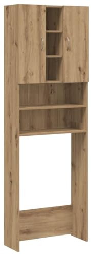 vidaXL Waschmaschinenschrank Artisan-Eiche 64x25,5x190 cm, Waschmaschinenregal, Badezimmerregal, Waschraumschrank, Badezimmerschrank, Badezimmermöbel