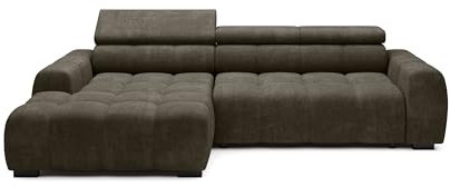 DomoHome Ecksofa Bull – Modernes stilvolles Eckcouch, Verstellbarer Sitz, Ohne Schlaffunktion, Hochwertiger Eden-Stoff, Linkes Layout, Maße: 285x168x97 cm, Farbe: DUNKELGRAU