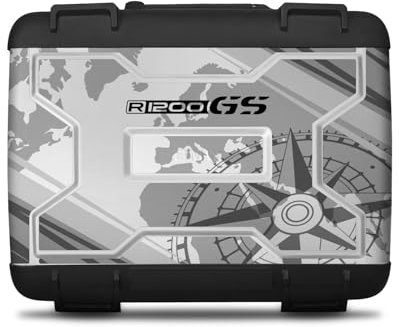 Az Graphishop Adesivi Valigie Per Modello Vario Compatibile con Bmw R 1200 GS 2006-2012 Protezione dai Graffi VV1-002-NWS (Alpine White, Destra + Sinistra)