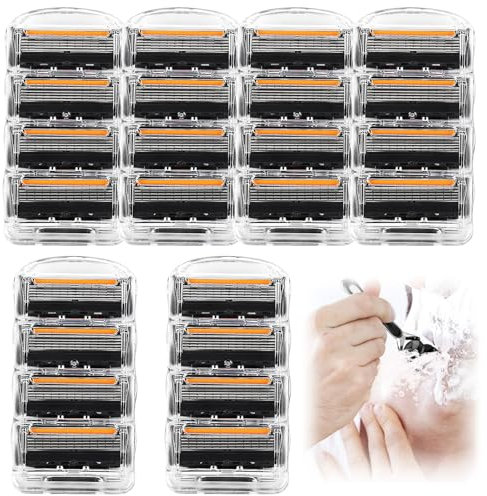 24 Stück Fusion 5 klingen Ersatzklingen für Fusion 5 Rasierer, ProGlide Nassrasierer Herren Rasierklingen, Rasierklingen, Fusion 5 proglide,Rasierklingen für Rasierhobel,kompatibel mit Nassrasi