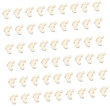 DIYEAH 1 Beutel Mit 200 Stück Holzscheiben in Form Von Kleinen Füßen Zum Selbermachen Aus Holz, Handarbeit, Selbstgemachtes, Anhänger, Basteln, Partyzubehör Für Geburtstag,
