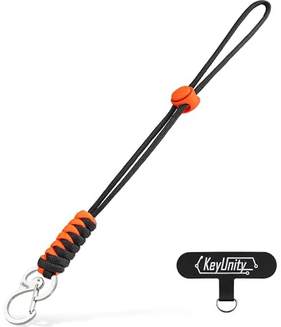 KeyUnity KC01 Braided Carabiner(Mit Schnurschloss), Schlüsselanhänger Paracord, Paracord Anhänger, Schlüsselanhänger，Geeignet Für Handys, Kamerataschen, Wasserflaschen Usw