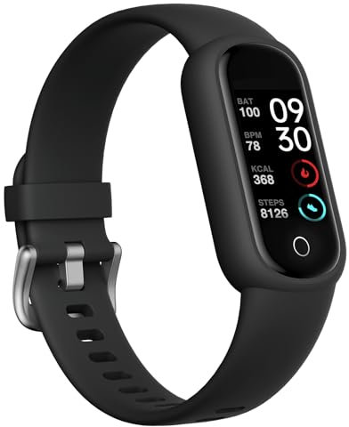 TOOBUR Fitness Tracker mit schrittzähler Fitnessuhr mit Wasserdicht Pulsuhr mit Herzfrequenz Schlaftracker Pulsmesser Sportuhr mit 14 Sportmodi Armband Damen Herren Android iOS Kompatibel, Schwarz