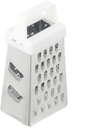 Jonikuper Vierseitige Mini-Reibe aus Edelstahl für die Küche – rutschfester Griff, Loch zum Aufhängen, kompakte Größe für Knoblauch, Käse, Gemüse (zufällige Farbe) (zufällige Farbe)