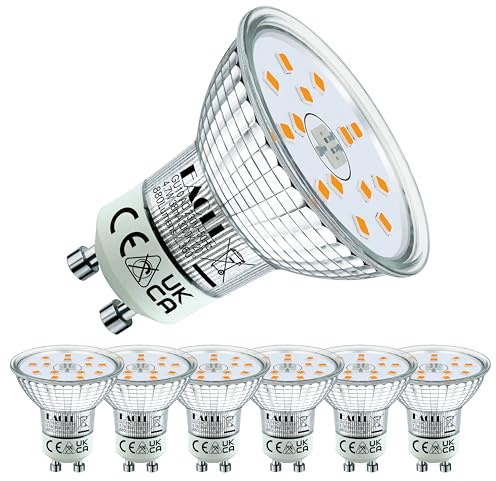 EACLL Klasse B Hocheffiziente GU10 LED Lampen, 6er-Pack, 880 Lumen 3000K Warmweiss 4,7W Ersetzt 120W Halogen Leuchtmittel, Flimmerfrei, Abstrahlwinkel 120°, Nicht Dimmbar Ø50xH53mm Reflektorlampen