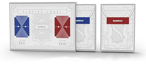 SLOWPLAY Carte da gioco 100% plastica Gen 2, 2 mazzi (rosso/blu) | 100% PVC; retro opaco testurizzato; maneggevolezza fluida; impermeabili e lavabili; jumbo index & poker size