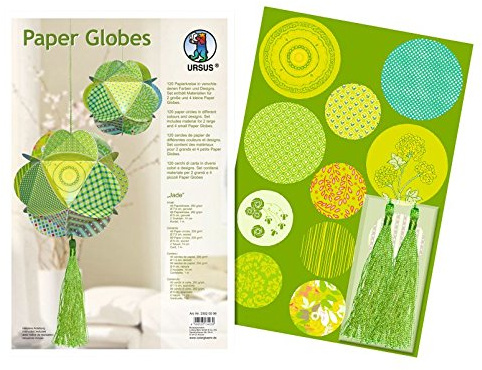Ursus® Paper Globes Jade 120 Papierkreise ergeben 2 große und 4 kleine Globes