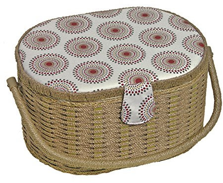 Nähkörbchen, oval, braun mit Retro