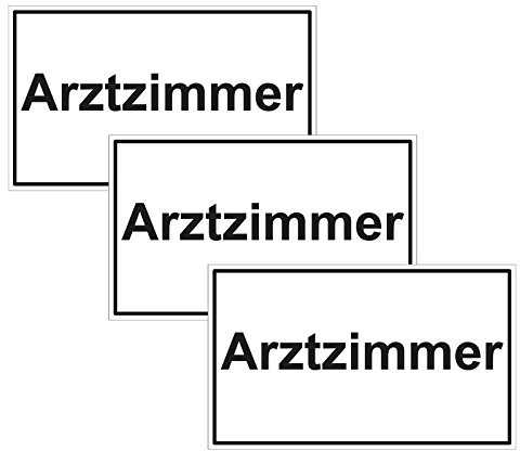 3 Hinweisschilder Türschilder Arztzimmer 250 x 150 mm Aufkleber selbstklebende Folie Türhinweisschild Türaufkleber Toilettenschild