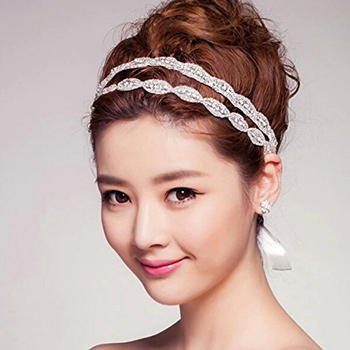 Oblique-Unique® Hochzeit Brautschmuck Braut Strass Haarband Haarschmuck Strass