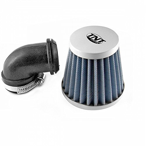 Luftfilter TNT Stahlgewebe Weiss, gewinkelt 90 Grad, Anschluss 28 / 35mm