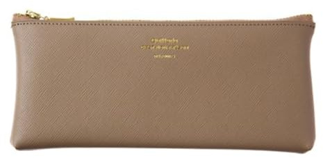 [DELFONICS] 500343 Quitterie Flat Pencil Case Greige Pencil Holder Pen Case Pouch