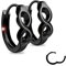 Treuheld® | 925 Silber Infinity CREOLEN in SCHWARZ mit Unendlichkeit Symbol - Sterling - Damen & Herren OHRRINGE - schwarze Ohrstecker mit Klappverschluss - 3,5mm breit - Silber Ohrschmuck zum Klappen